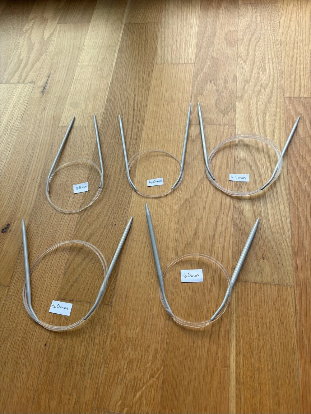INOX metal circular knitting needles